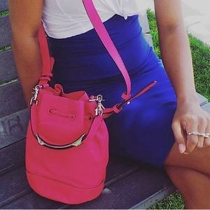 Mackage pink bucket bag